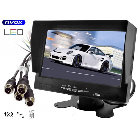 Monitorius LCD 7" AHD 4 kameroms (4pin) NVOX AHM6124 QUAD